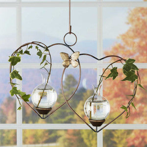 Double Heart Hanging Vase
