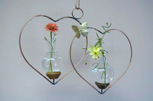 Double Heart Hanging Vase