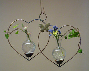 Double Heart Hanging Vase