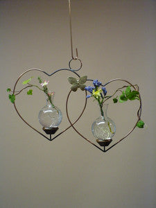 Double Heart Hanging Vase