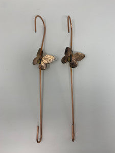 Brass Butterfly Decorative Hooks – Set of 2