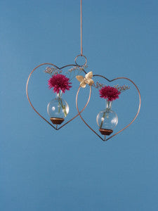 Double Heart Hanging Vase
