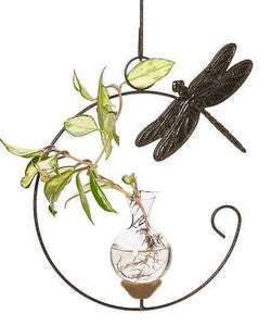 Dragonfly Crescent Hanging Vase
