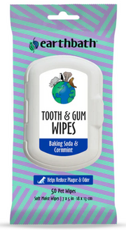 Earthbath Tooth & Gum Baking Soda w/ Cornmint Wipes 50ct