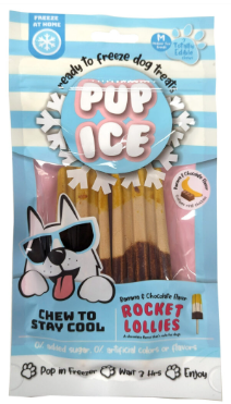Ethical Spot Pup Ice Rocket Lollies Dog Chew Banana & Chocolate 2 pack