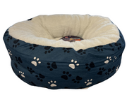 Ethical Pet Sleep Zone Paws Round Bed Slate 20"