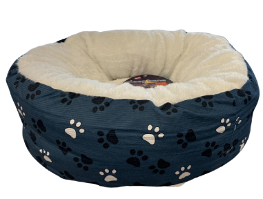 Ethical Pet Sleep Zone Paws Round Bed Slate 20"