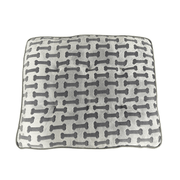 Ethical Pet Sleep Zone Luxe Bone Print Pillow Dog Bed Light Gray 38"