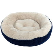Ethical Pet Sleep Zone Luxe Round Rib Corduroy Dog Bed Navy 36"