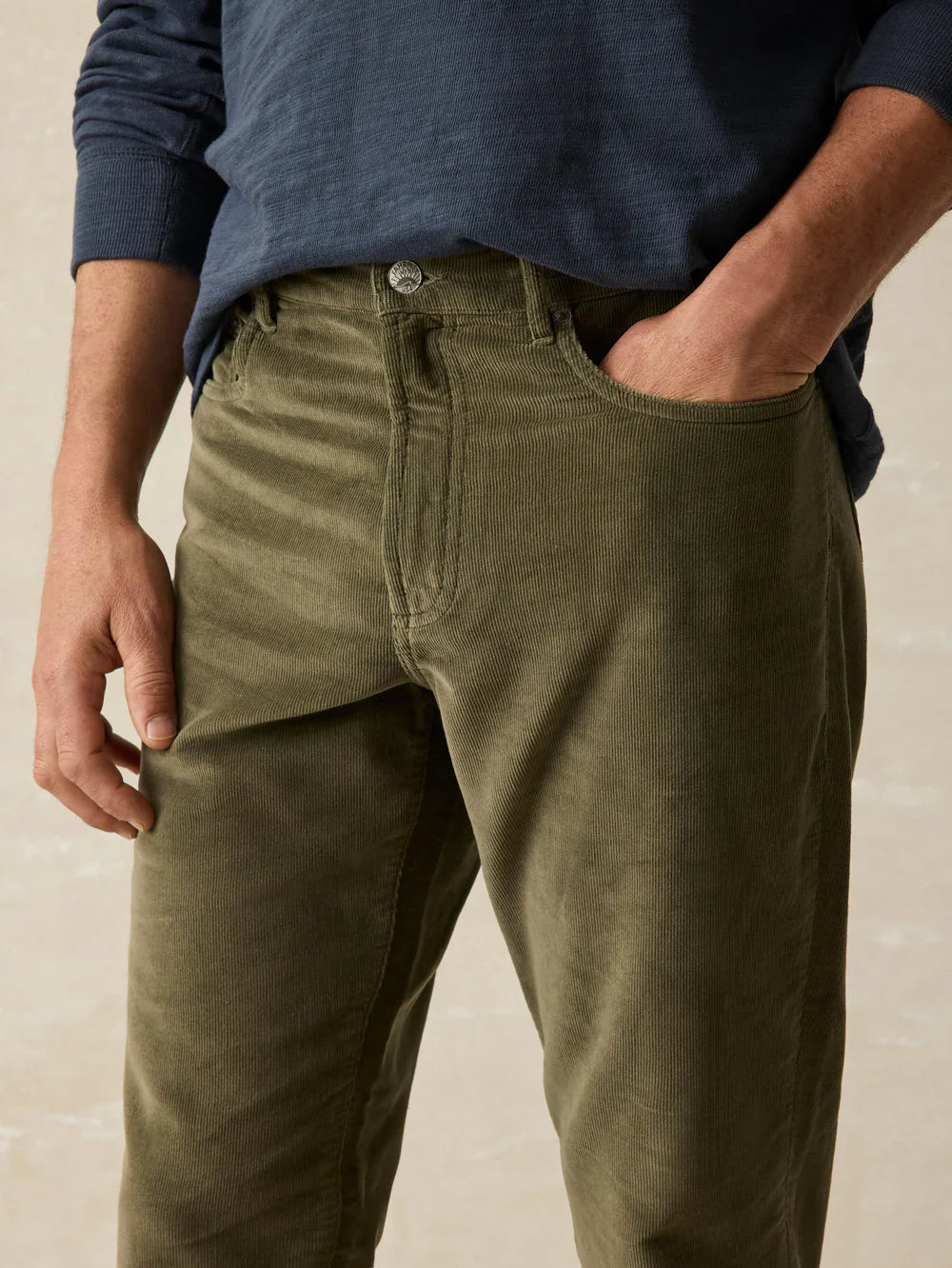 Faherty Stretch Terry Corduroy 5-Pocket Pant by Harbour Thread