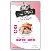 Fussie Cat Premium Tuna w/ Salmon in Aspic Pouch 2.47oz
