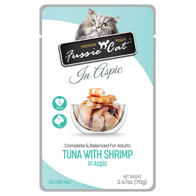 Fussie Cat Premium Tuna w/ Shrimp Aspic Pouch 2.47oz