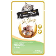 Fussie Cat Premium Mackerel in Gravy Pouch 2.47oz