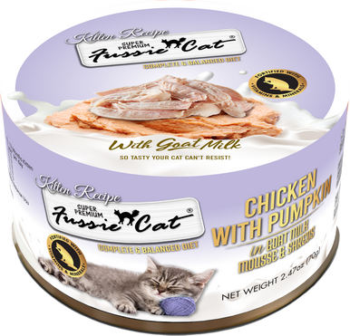 Fussie Kitten Fine Dining Mousse Chicken with Goats Milk & Pumpkin Entrée 2.47oz