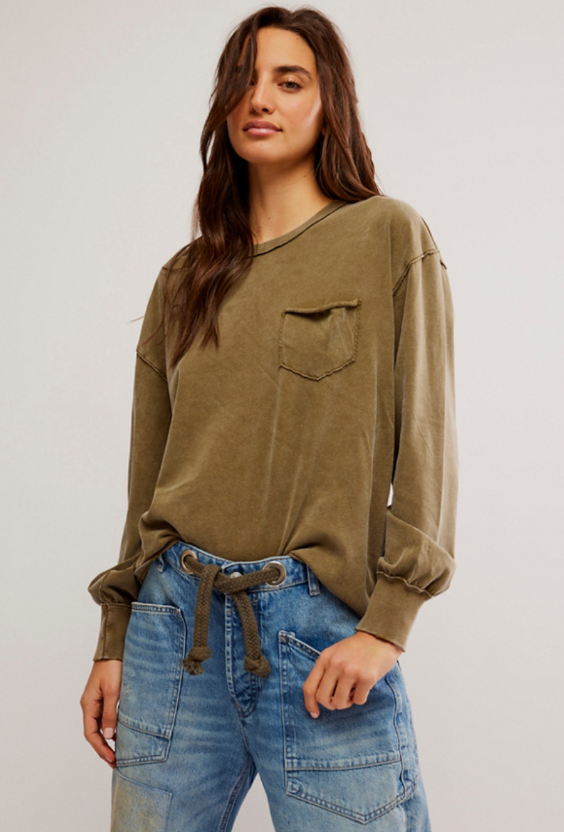 Free People Fade Into You Long Sleeve Tee by Harbour Thread