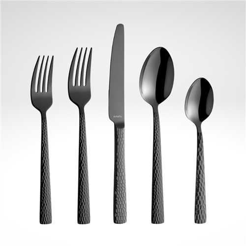 "Felicity" Flatware Set-hammered black by Kiss the Cook