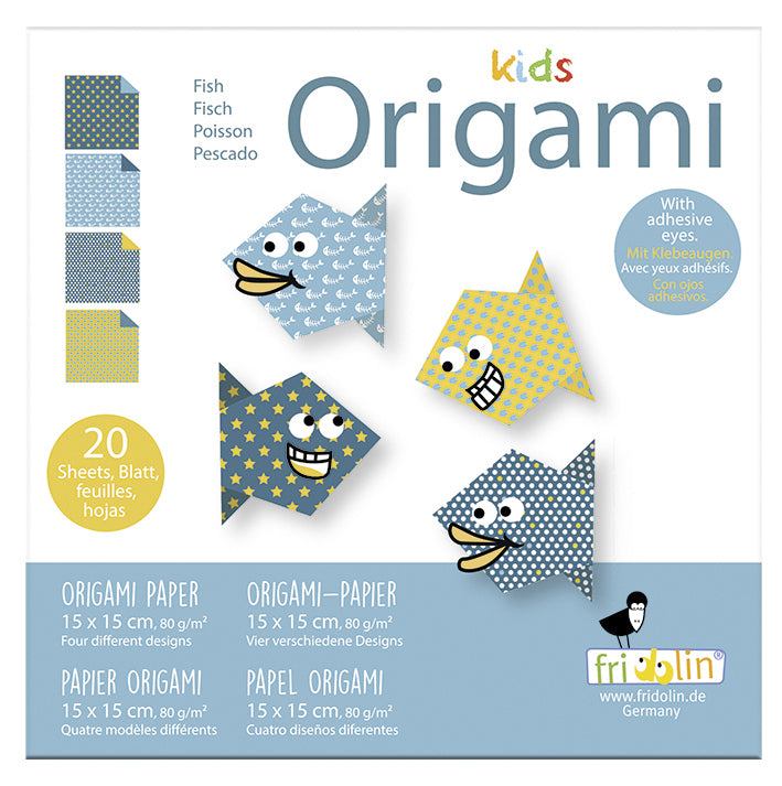 Kids Origami 15cm x 15cm Fish by Homeportonline