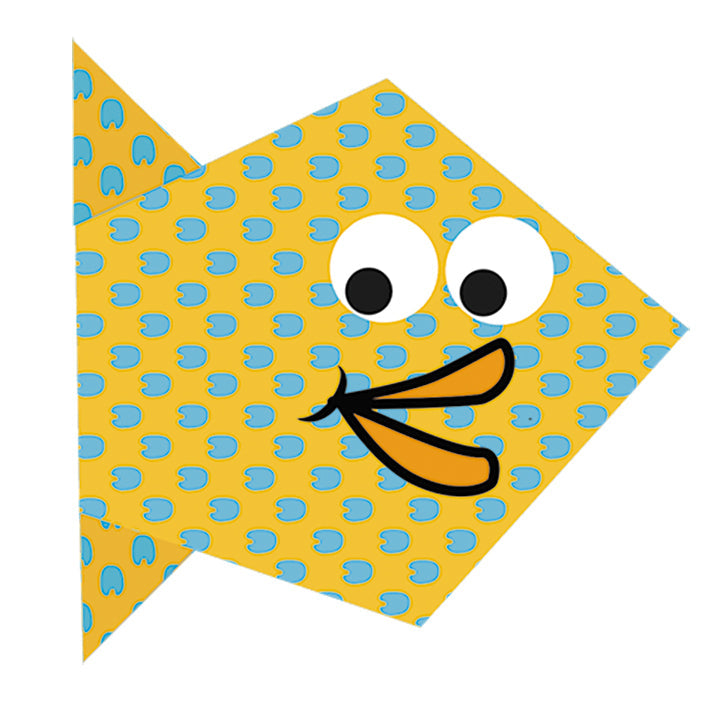 Kids Origami 15cm x 15cm Fish by Homeportonline