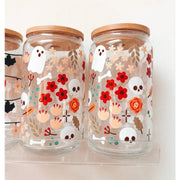 Sale! Floral Boho Bones Glass Cup