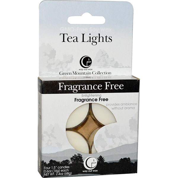 Fragrance Free - Tealight Candle 4-pack by Way Out Wax