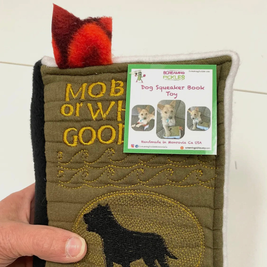 Screaming Pickles Plush Book for Dogs