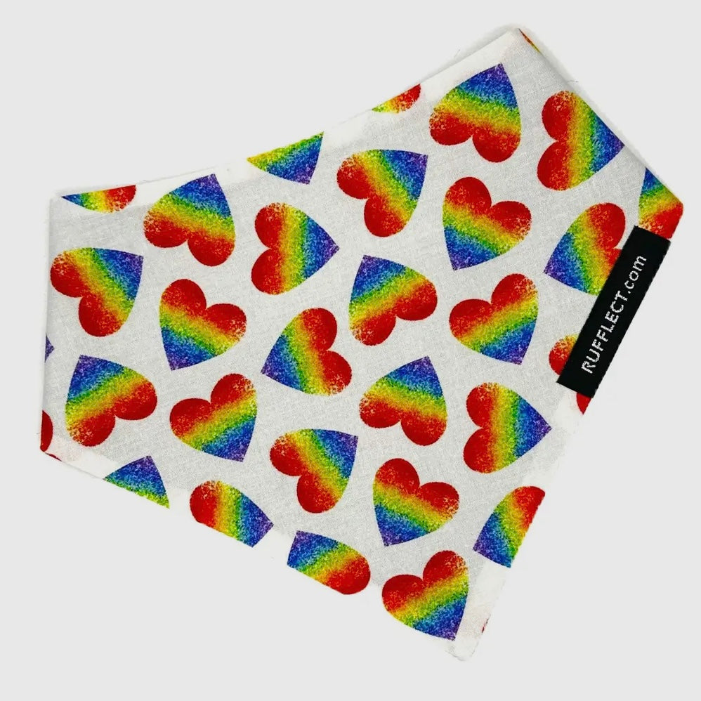 RUFFLECT Rainbow Hearts Dog Bandana