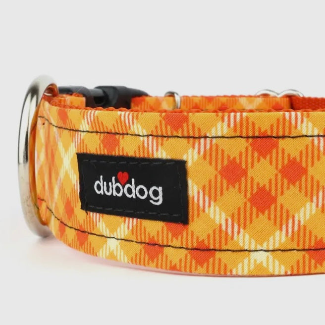 Dubdog Designs "Pumpkin Plaid" Bow Tie Collar