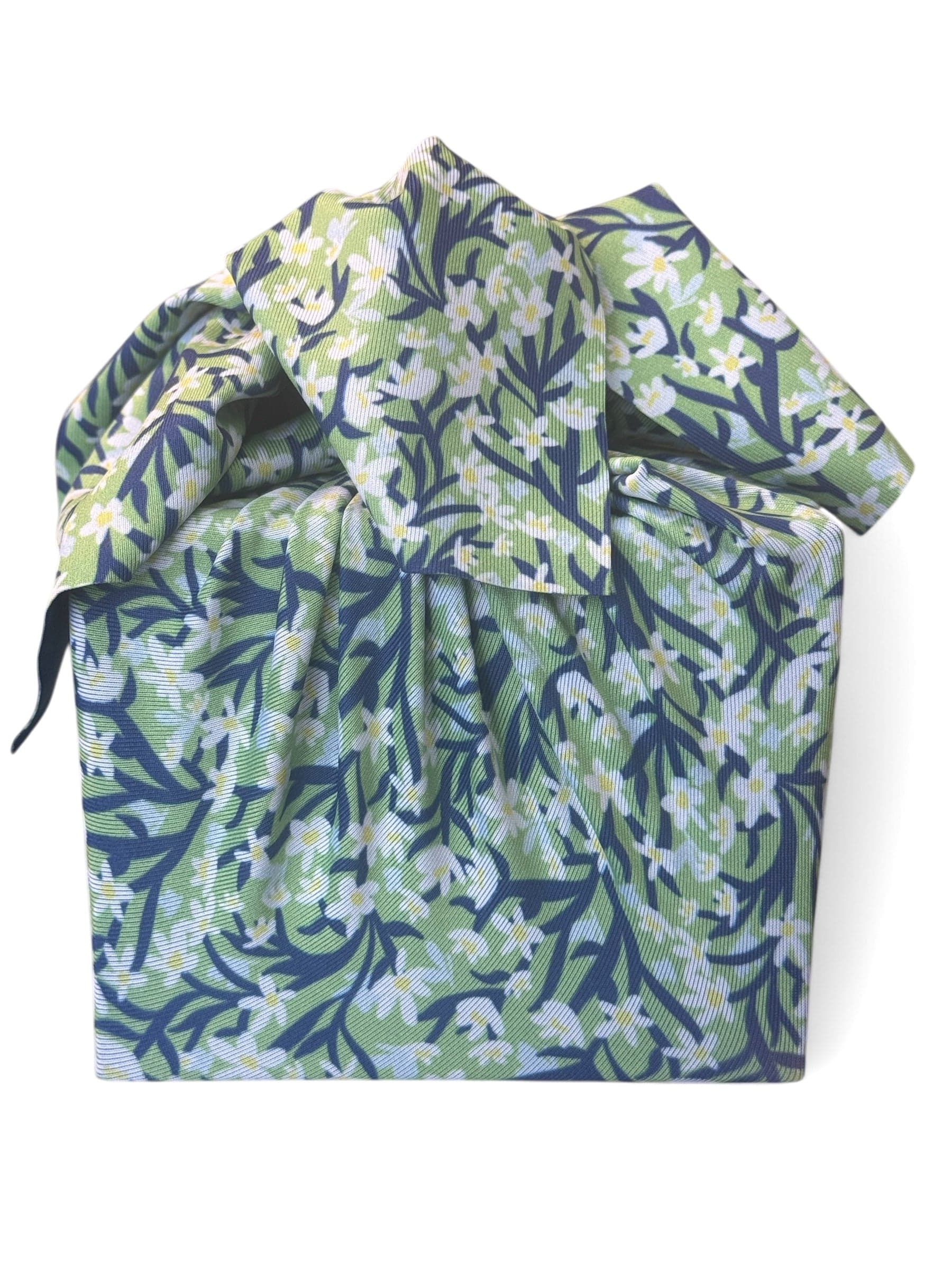 Set of 3 (S, L, XL) Reusable Cloth Furoshiki Gift Wrap | Spring Floral & Deep Blue by Shiki Wrap