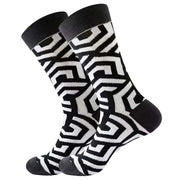 Geometric Black Men's Socks