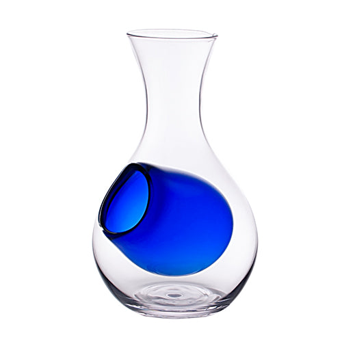 Sake Bottle - 8.25oz Glass, Blue Dot by Homeportonline