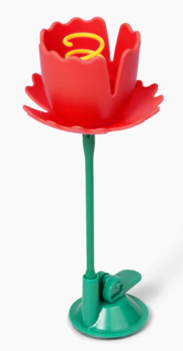 Giddy Kitty Purrsuits Springy Flower Cat Treat Toy, Playful Red Poppy