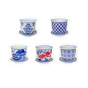 4" Porcelain Planter Assorted Pattern (Sold Individually) by Homeportonline