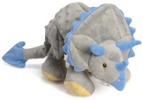 goDog Grey Triceratops Dog Toy