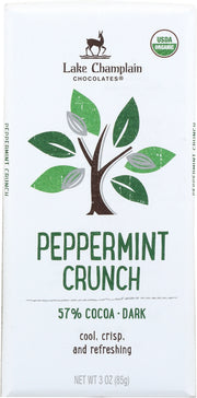 KHLV00319990 Chocolate Bar Cocoa Dark 57 Percent Peppermint Crunch, 3 oz