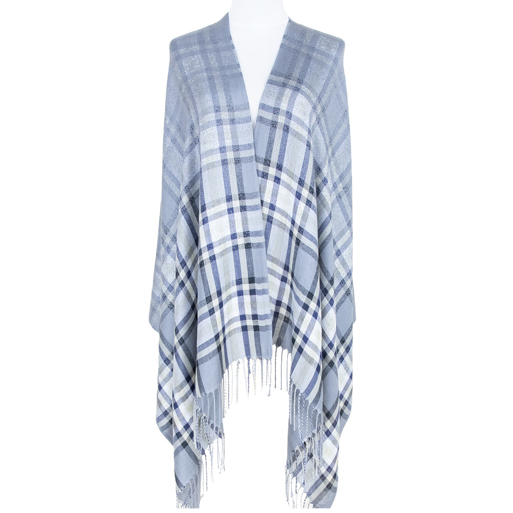 Grey Tartan Pashmina