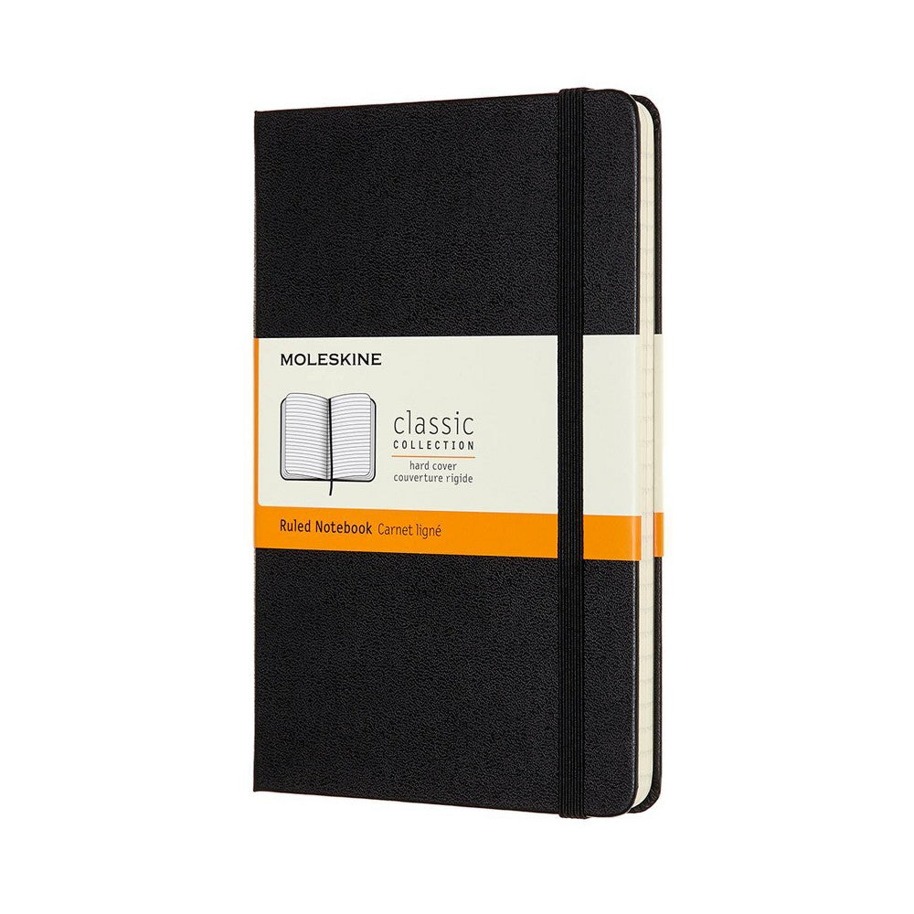 Moleskine Lined Hardcover Notebook Medium 4.5"x7" Black