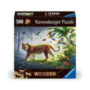 Ravensburger Wooden Jungle Tiger Jigsaw Puzzle - 500pc: Creative Thinking, Animal Theme, Wood Material