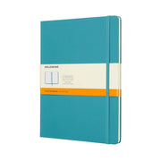 Moleskine Ruled Notebook XL Hard Cover Reef Blue: Journal, Lined Paper, Elastic Closure, Pocket, Ribbon Marker, 192 Pages