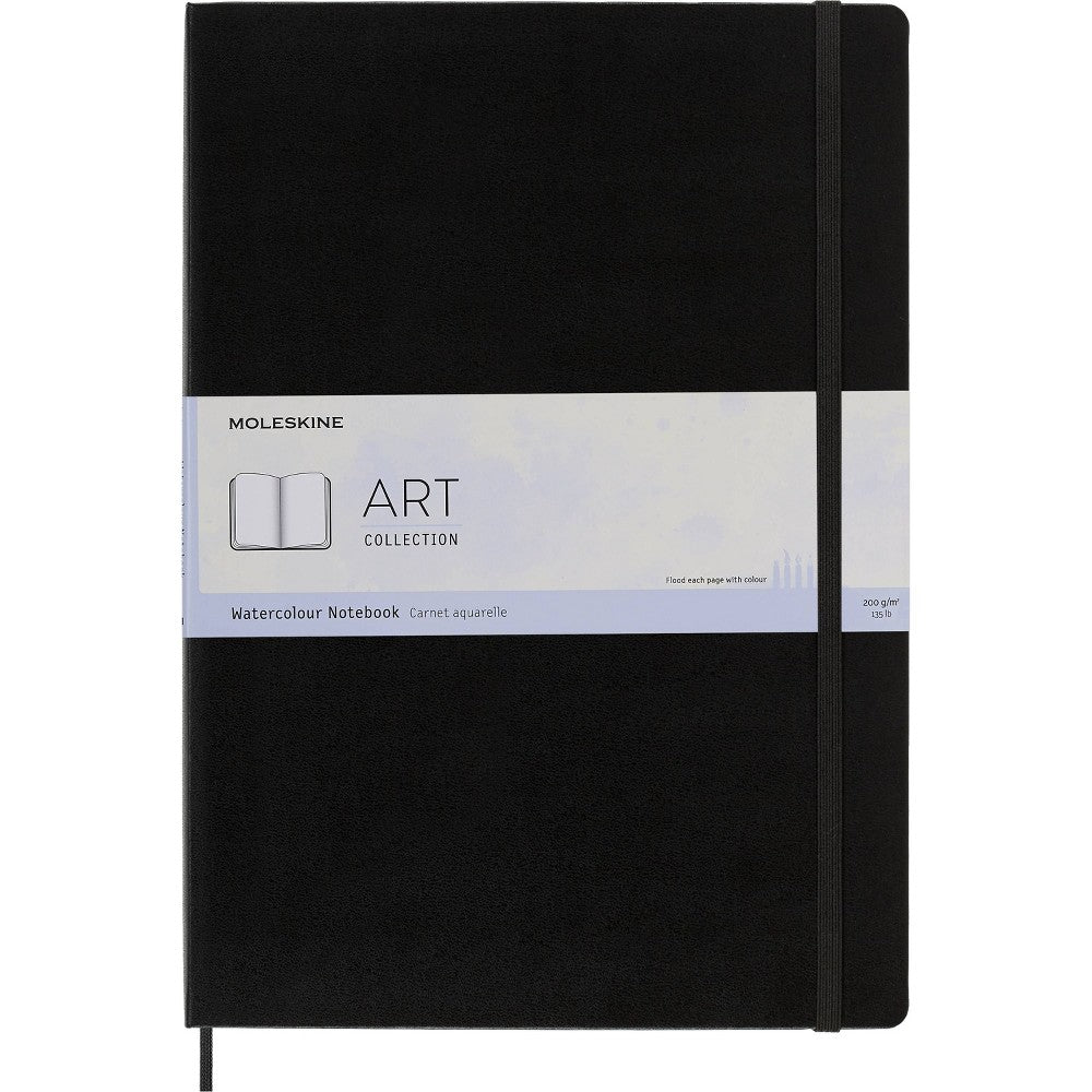 Moleskine A3 Art Water Colour Notebook Black: XXL Sketchbook, Hard Cover, Acid-Free, Undated, 11.5x16.5", 60 Pages