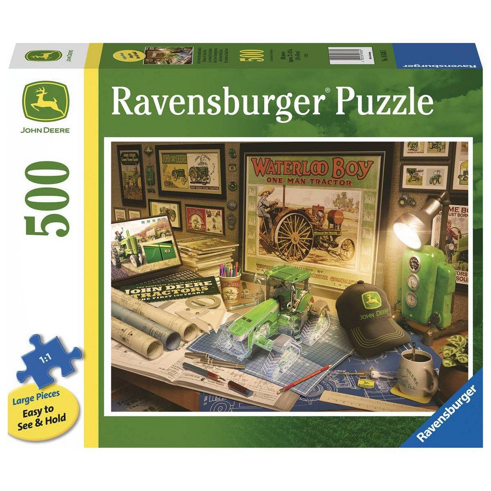 Ravensburger John Deere Work Desk Large Jigsaw Puzzle - 500pc: Educational Creative Thinking, Americana Theme
