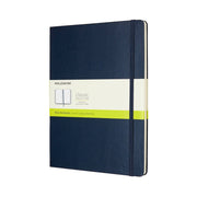 Moleskine Blank Notebook XL Hard Cover Sapphire Blue: Journal with Elastic Closure & Ribbon Marker, 192 Pages, 7.5x9.75"