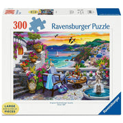 Ravensburger Santorini Sunset Large Format Jigsaw Puzzle - 300pc: Travel-themed Creative Thinking Paperboard Puzzle.