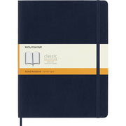 Moleskine XL Ruled Soft Notebook Sapphire Blue: Polyurethane Journal, Lined Paper, 7.5x9.75", 192 Pages, Sewn Binding