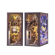 Hands Craft DIY Bookend Puzzle Nebula Common Room: Miniature House Kit with Tweezers & Light, Ages 14+