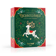 FreshCut Paper 7" 12ct Enchanted Forest 3D Pop Up Greeting Cards with Paper Animal Ornaments Advent Calendar