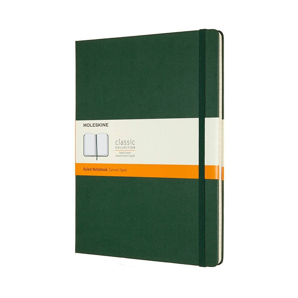Moleskine Lined Hardcover Notebook XL 7.5"x9.5" Myrtle Green