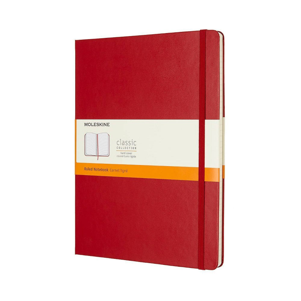 Moleskine Lined Hardcover Notebook XL 7.5"x9.5" Scarlet Red