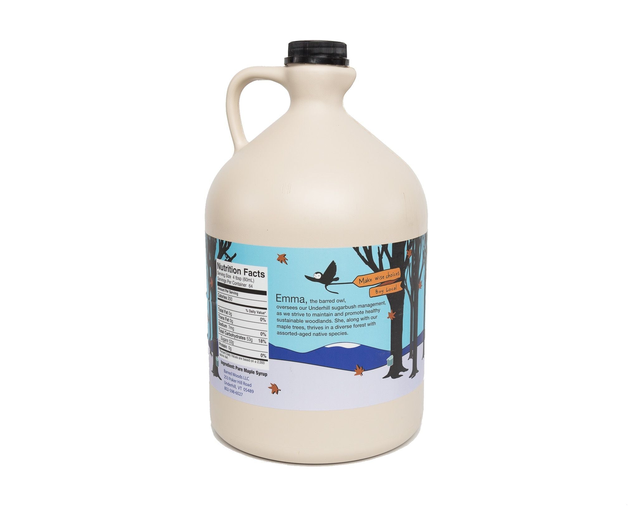 Pure Organic Vermont Maple Syrup - Gallon Jug (128 ounces) - Free Shipping by Barred Woods Maple