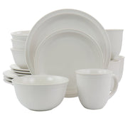 Siam Stoneware Dinnerware 16 Piece Set in White by Homeportonline