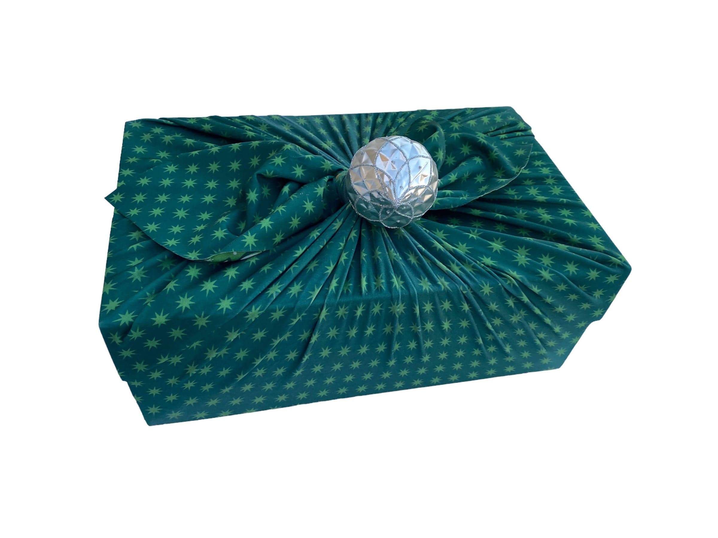 Large Reusable Cloth Furoshiki Gift Wrap | Christmas Trees & Stars by Shiki Wrap